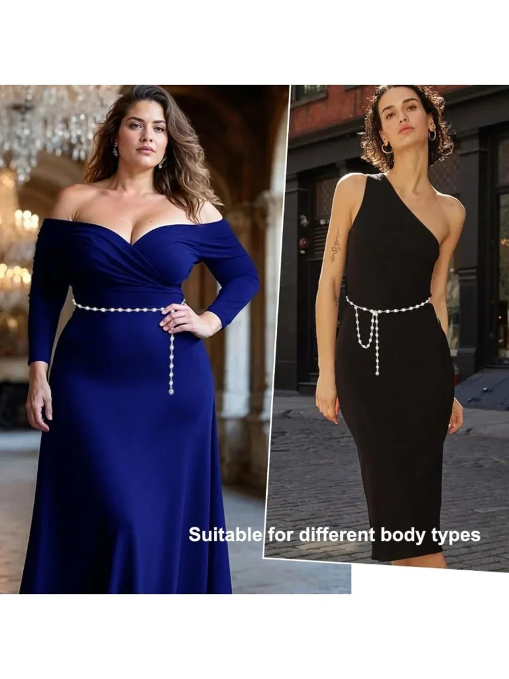 Adjustable Metal Waist Chain Belt - Stylish Gold & Silver Fashion Accessory